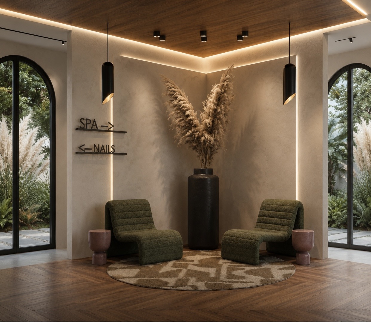 Sage & Serenity Spa reception render