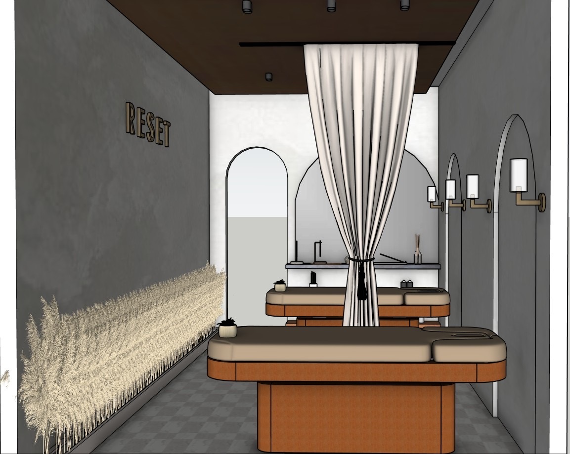 Sage & Serenity Spa — concept render of RESET treatment room